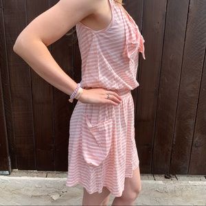 NEW Vintage Pink and White Striped Summery Dress